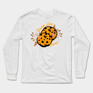 Orange Day Cookie, Flowers Long Sleeve T-Shirt